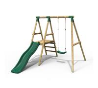 Rebo Wooden Swing Set with Slide - Apollo Green Rebo Green