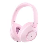 Rebocico Active Noise Cancelling Headphones, Wireless Over Ear Bluetooth Headphones, 80H Playtime,Deep Bass, Memory Foam Ear Cups, for Travel, Home (Pink)