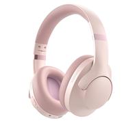 Rebocico Active Noise Cancelling Headphones with Mic - 100H Playtime, Bluetooth Headphones with HiFi Audio, Foldable Over Ear Headphone Wireless Bluetooth for Travel, Work, Commute, Pink