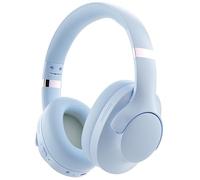 Rebocico Active Noise Cancelling Headphones with Mic - 100Hrs Playtime, Wireless Headphones Bluetooth with HiFi Audio, Foldable Comfort Over Ear Headphone Wireless for Travel Work, Commute - Pale Blue