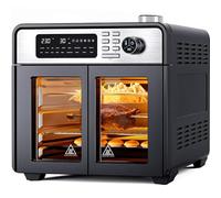 Rebonique 28L Air Fryer Oven with Rotisserie, 18 in 1 Large Air Fryer Cook Countertop Convection Oven, Oil Free Airfryer Fast Cooking Roast, Pizza, Bake, Grill, Toast, Dehydrate 1700W Full Accessory
