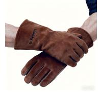 Reboot 16-Inch Heat Resistant & Fire Retardant Gloves - Made from Leather for Welding, BBQ, Wood Burner, Oven & Animal Handling, 500°C Protection, Unisex Fit