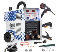 Reboot 7-in-1 MIG Welder Plasma Cutter Combo 130A Welding Machine Gas MIG/Flux Core/Aluminum Welder/Plasma Cut/Stick/LIFT TIG 120V/240V Dual Voltage Multiprocess Welder with Spool Gun
