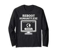 RebootHumanity.exe - AI Tech-Inspired Earth Reboot Long Sleeve T-Shirt