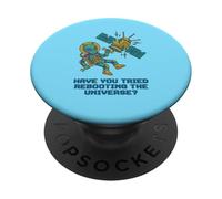 Rebooting The Universe Alien Satellite IT Joke PopSockets Adhesive PopGrip