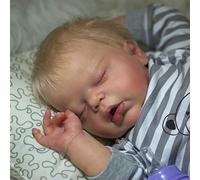 Reborn Baby Doll Boy Reborn Babies 22 Inches Handmade Lifelike Baby Dolls Boy Soft Cloth Body Like a Real Baby Closed Eyes