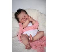 Reborn Baby Doll Girl Reborn Babies 19 Inches Handmade Lifelike Baby Dolls Smile to Sleep Girl Soft Cloth Body Like a Real Baby Closed Eyes