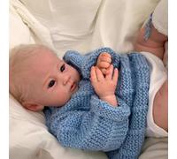 Reborn Baby Doll Reborn Baby Doll Looks Like A Real Baby Blue Eyes Blonde Girl 19 Inch Handmade Lifelike Baby Dolls Soft Fabric Body
