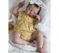 Reborn Baby Girl Doll - 48cm Reborn Dolls Realistic Newborn Baby Dolls Poseable Full Vinyl Body Girl Like a Lifelike Baby with Feeding Kit Gift (yellow)