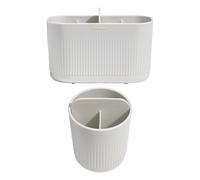 ReBorn Bathroom Caddis Bundle: Large Bathroom Caddy & Tothbrsh Holder White ReBorn White