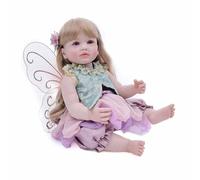 Reborn Doll, Fairy Girl Design, 55x25cm, Kids Toy Sleeping Companion, Soft Butterfly Reborn Toy Figure, Soft And Cuddly Material, Ideal For Children Tọddler Role Play