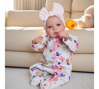 Reborn Dolls 19 Inch Reborn Dolls Realistic Newborn Baby Dolls Soft Body Poseable Full Vinyl Body Girl Like a Lifelike Baby with Feeding Kit for Kids (Hazel)