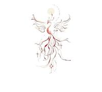 Reborn From The Ashes Color Tattoo Sticker Personalized Waterproof Long-lasting Arm Tattoo