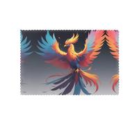Reborn Phoenix Printed Placemat Set | 6-Piece 12x18-Inch Tablemats | Protects Tabletops from Heat