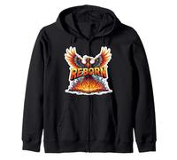 Reborn Phoenix Rising From Ashes Overcoming Hardship Times Zip Hoodie