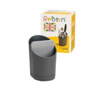 ReBorn® Reborn Recycled Cutlery Drainer - Dark Grey Kitchen Utensil Caddy - Tiered Design - Made In The Uk