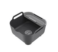 ReBorn® Reborn Recycled Washing Up Bowl Pro - Dark Grey Kitchen Dish Wash & Drain - 9 Litres Capacity - Made In The Uk