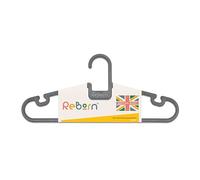 ReBorn - Recycled Coat Hangers (Pack of 5) - Clothing & Wardrobe Storage - Notches to Hang Garments with Thin Straps - Tie/Belt Hanger - Robust Compact Design - Made in Britain
