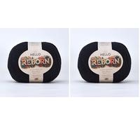 Reborn Recycled Cotton - Coal - 200g DK Crochet/Knitting Yarn (Pack of 2)