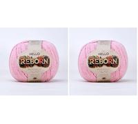 Reborn Recycled Cotton - Rosy - 200g DK Crochet/Knitting Yarn (Pack of 2)