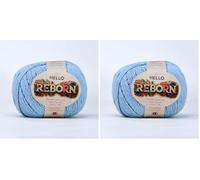Reborn Recycled Cotton - Soft Blue - 200g DK Crochet/Knitting Yarn (Pack of 2)