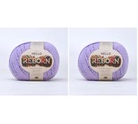 Reborn Recycled Cotton - Soft Violet - 200g DK Crochet/Knitting Yarn (Pack of 2)