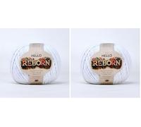 Reborn Recycled Cotton - White - 200g DK Crochet/Knitting Yarn (Pack of 2)