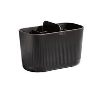 ReBorn Recycled Large Bathroom Caddy Organiser Made in UK - Graphite Black | Six compartments, no drip design, easy to clean, roomy bathroom storage organiser, made from 100% recycled plastic