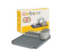 ReBorn Recycled Versatile Made in Britain 10 Plates Large Draining Rack in Dark Grey ReBorn Dark Grey