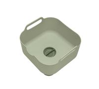 ReBorn - Recycled Washing Up Bowl - Kitchen Dish Wash & Drain - Large Carry Handles - Integrated Plug - Useful Pour Spout - 9 Litres Capacity - Made in Britain (Sage Green)