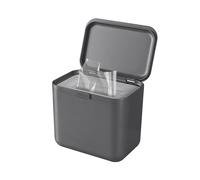 ReBorn - SquishBin - Soft Plastics Recycling Bin - Compress up to 20L of plastic bags - Cupboard Mounted Hook - Integrated Rear Handle - Made in Britain from Recycled Materials (Dark Grey)