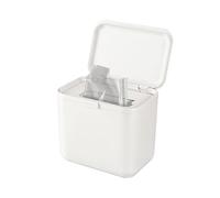 ReBorn - SquishBin - Soft Plastics Recycling Bin - Compress up to 20L of plastic bags - Cupboard Mounted Hook - Integrated Rear Handle - Made in Britain from Recycled Materials (Stone)