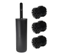ReBorn Toilet Brush & 3 Piece Brush Head Set - Black ReBorn Black