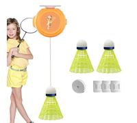 Rebound Badminton - Badminton Learners Tools - 3" Single Player Bounce Trainer | PP Silicone Nylon Practice Setup with Wire Ball | Great for Solit Training