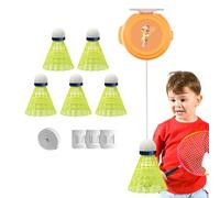 Rebound Badminton - Badminton Learners Tools - 8cm Single-Player Rebound Trainer | PP Silicone Nylon Indoor Practice Setup with Wire Ball | Ideal for Solo Training and Fitness at Home and Garden