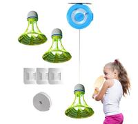 Rebound Badminton Trainer, High-Elastic Rope Badminton Single Training Tool, Sticky Hook Rebound System, Sports Practice Aid for Beginners, ABS