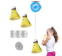 Rebound Badminton Trainer, High-Elastic Rope Badminton Single Training Tool, Sticky Hook Rebound System, Sports Practice Aid for Beginners, ABS
