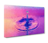 Rebound Water Droplet Canvas Print | Gallery Wrapped 30mm Frame Wall Art | 30x20 inches | Ready to Hang | Abstract Picture | Living Room Bedroom Lounge Office