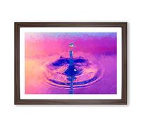 Rebound Water Droplet in Abstract Framed Print | A2 Walnut Framed Wall Art | Ready to Hang | Abstract Fantasy Picture | Living Room Bedroom Lounge Office