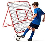 Rebounder Net Practise Football Training Net Soccer Kickback Target Goal Pro for Children Kids Play Teaching Equipment Adjustable Portable Soccer Door Red