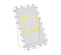 Rebounder Net with Aiming Area for Placement Practice | Framed Polyester Mesh Netting, Yellow Outlined Placement Reference, Outdoor and Team Ball-Return Practice