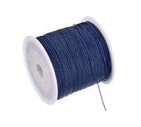Rebower 0.4mm Nylon String for Bracelets, 140m Nylon Satin String Cord Beading Thread [ for Jewelry Making Kumihimo Necklaces DIY Craft] - Navy Blue