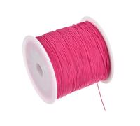 Rebower 0.4mm Nylon String for Bracelets, 140m Nylon Satin String Cord Beading Thread [ for Jewelry Making Bracelet Necklaces DIY Craft] - Rose Red