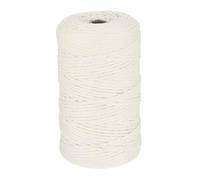 Rebower 1/8 Inch 656 Feet Macrame Cord, Cotton Cord Rope String Single Strands Twisted Braided Thick Macrame Cord [for Crafts Wall Plant Hangers] - White Beige