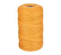 Rebower 1/8 Inch 656 Feet Macrame Cord, Cotton Cord Rope String Single Strands Twisted Braided Thick Macrame Cord [for Crafts Wall Plant Hangers] - Golden Yellow