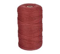Rebower 1/8 Inch 656 Feet Macrame Cord, Cotton Cord Rope String Single Strands Twisted Braided Thick Macrame Cord [for Crafts Wall Plant Hangers] - Wine Red