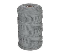 Rebower 1/8 Inch 656 Feet Macrame Cord, Cotton Cord Rope String Single Strands Twisted Braided Thick Macrame Cord [for Crafts Wall Plant Hangers] - Dark Grey