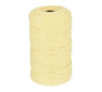 Rebower 1/8 Inch 656 Feet Macrame Cord, Cotton Cord Rope String Single Strands Twisted Braided Thick Macrame Cord [for Crafts Wall Plant Hangers] - Light Yellow