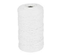 Rebower 1/8 Inch 656 Feet Macrame Cord, Cotton Cord Rope String Single Strands Twisted Braided Thick Macrame Cord [for Crafts Wall Plant Hangers] - Bright White