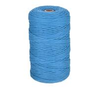 Rebower 1/8 Inch 656 Feet Macrame Cord, Cotton Cord Rope String Single Strands Twisted Braided Thick Macrame Cord [for Crafts Wall Plant Hangers] - Deep Blue
